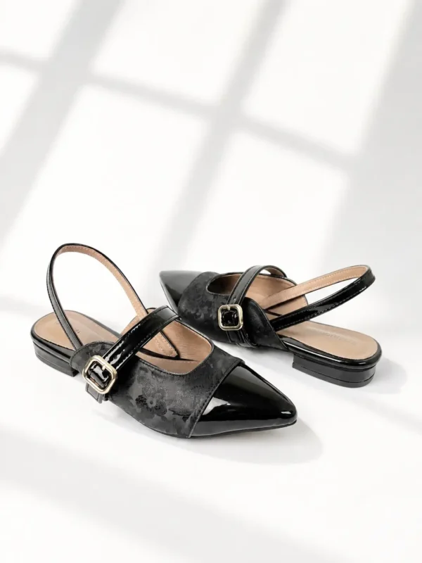 Rosella Mules Flatshoes Hitam Erabyan