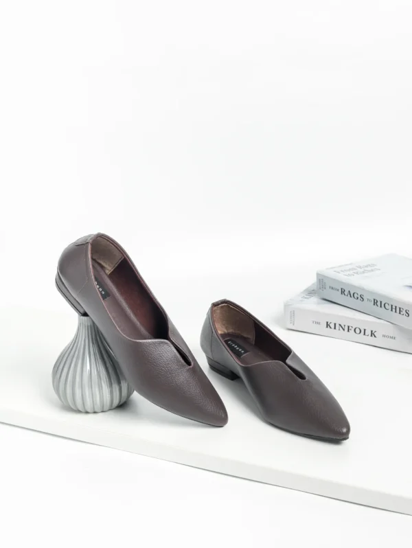 Isabel Mules Flat Shoes Coffee Erabyan