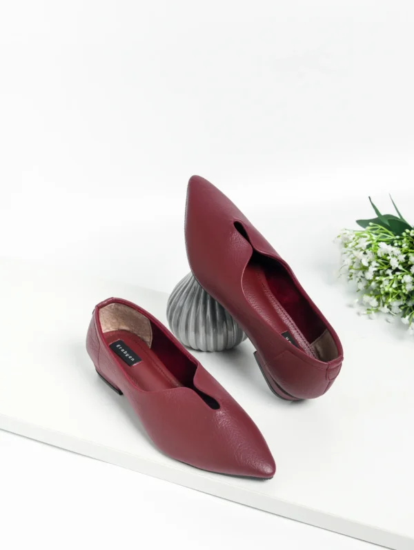 Isabel Mules Flatshoes Maroon Erabyan