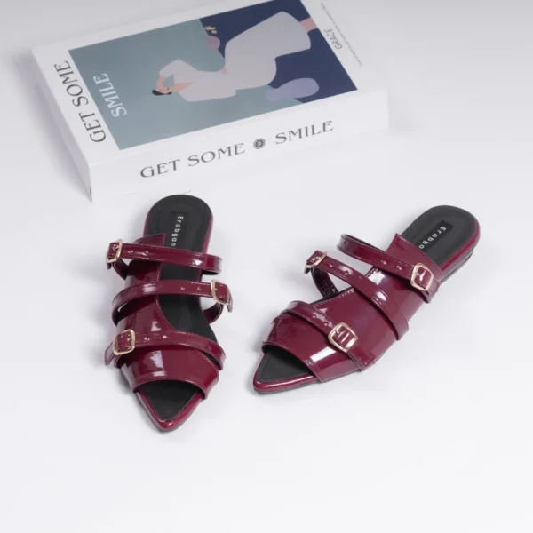 Arabelle Sandal Mules Merah Ati Erabyan