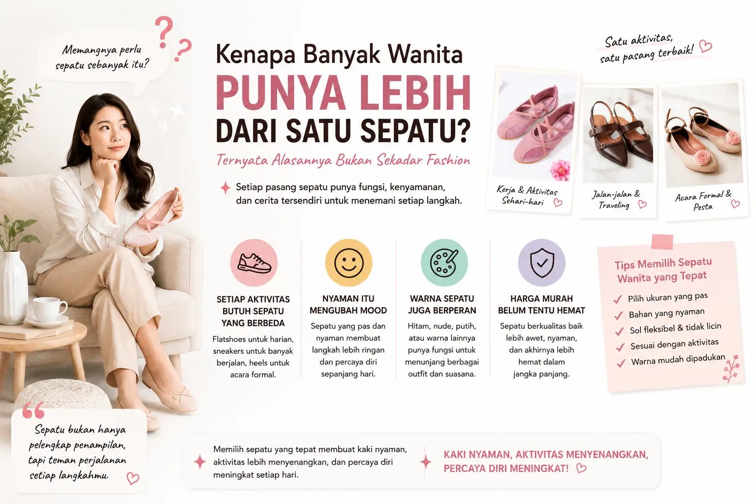 Kenapa banyak wanita punya lebih dari satu sepatu