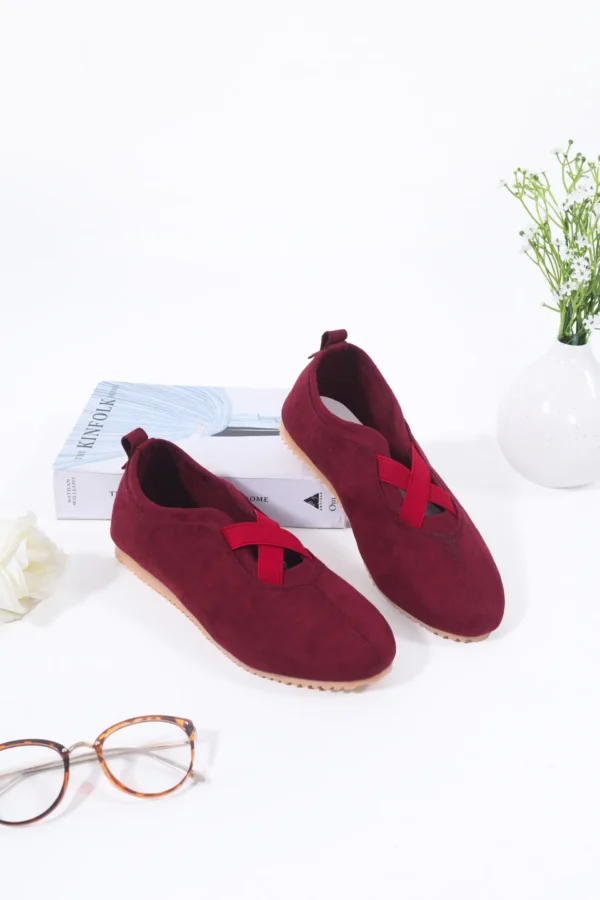 Starla Flat Shoes Maroon