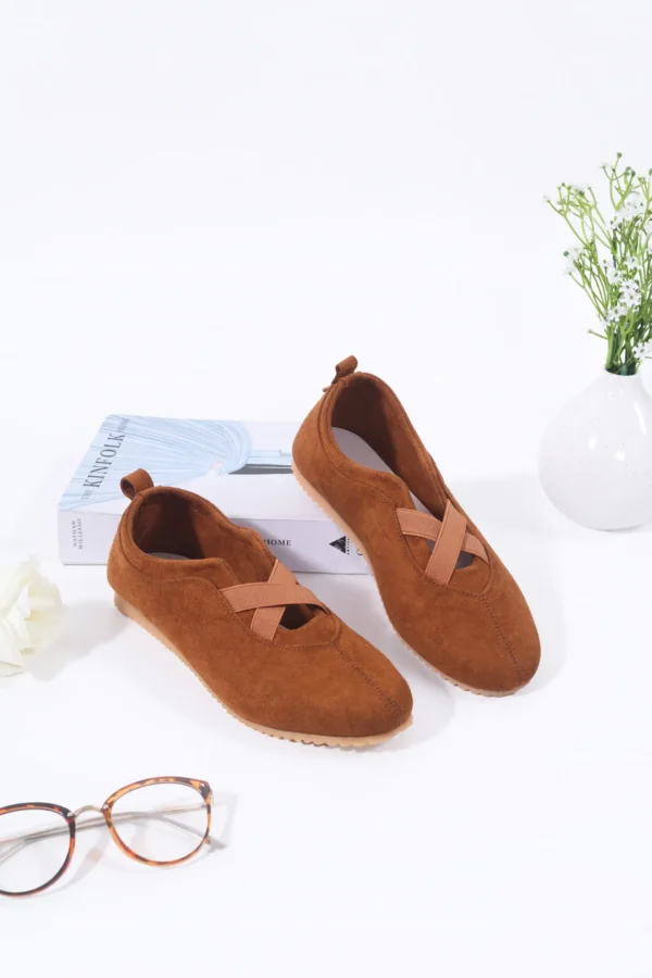 Starla Flat Shoes Cokelat Tan